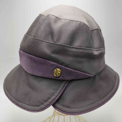 ランバンコレクション LANVIN COLLECTION 日本製 絹 シルク混 ベルベット帯 バケット ハット バケハ レディース  55.5-54cm